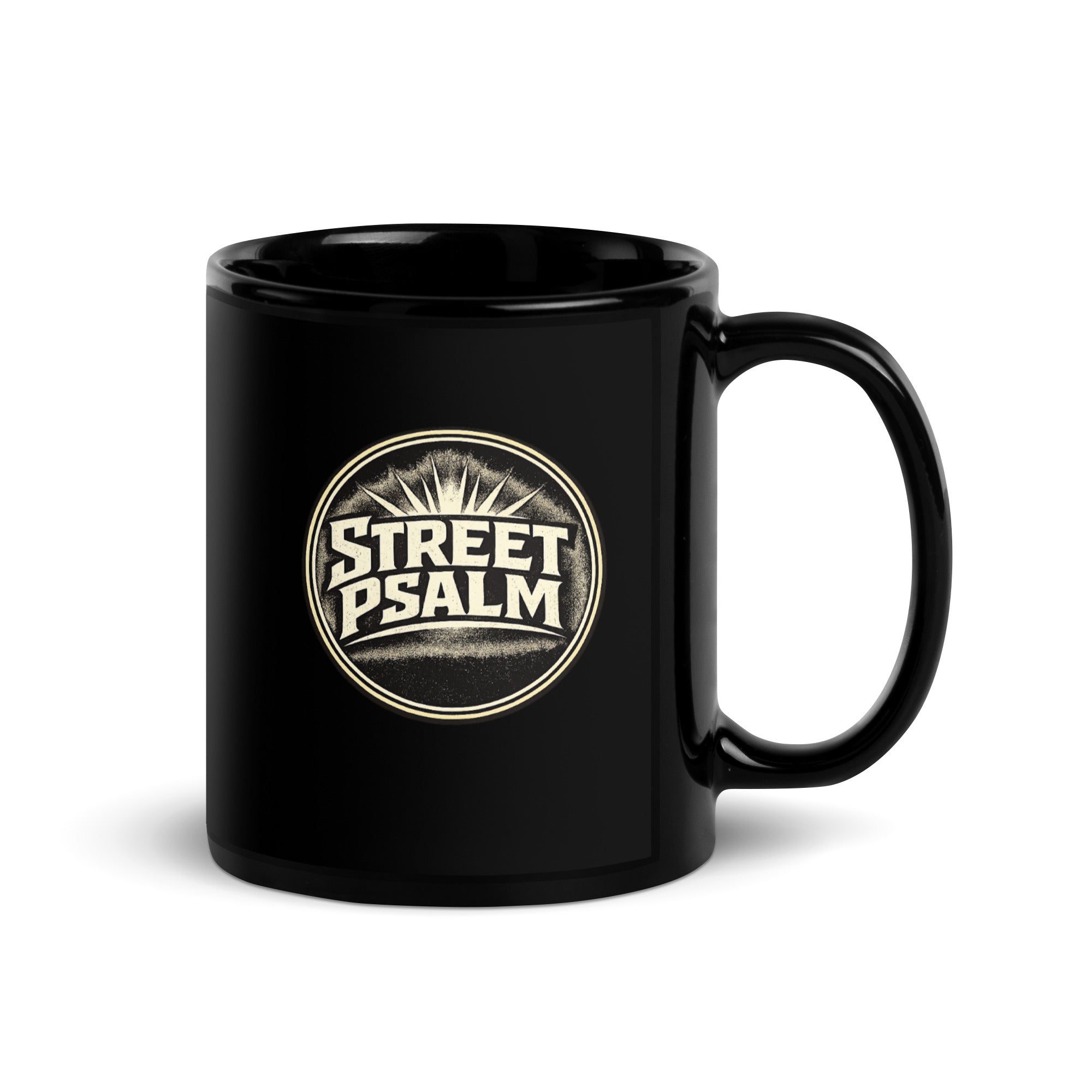 Street Psalm Black Glossy Mug